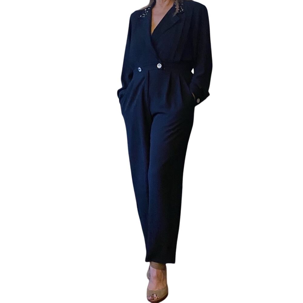 Ms Chaus Vintage Black Jumpsuit Women’s 10